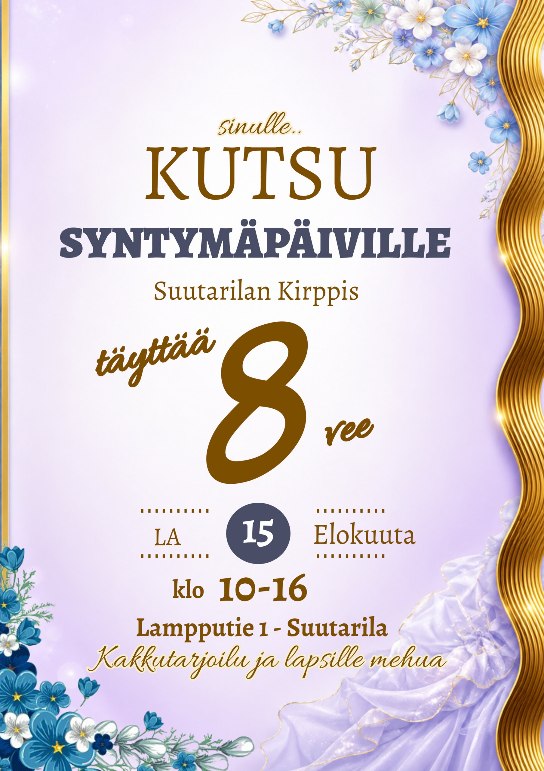 Syntymäpäiväkutsu Suutarilan Kirppis 2026